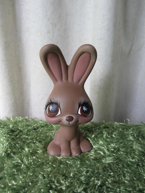 Easter Decoration - Rabbit - Bunny - decoration - home decor - ceramic bunny rabbit - cute spring decor-big eyed bunny-handmade bunny rabbit