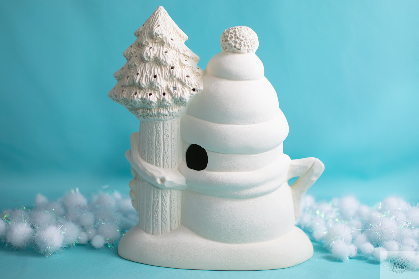 Snowman Fairy House | DIY Night Light | Ceramics To Paint | Ceramic Bisque Kit