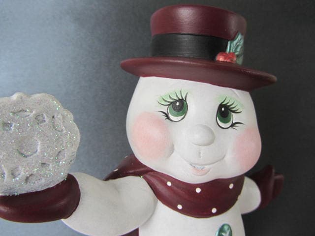 Top Hat Snowman | Ceramic Snowman | Retro Snowman - Teresa's Ceramics
