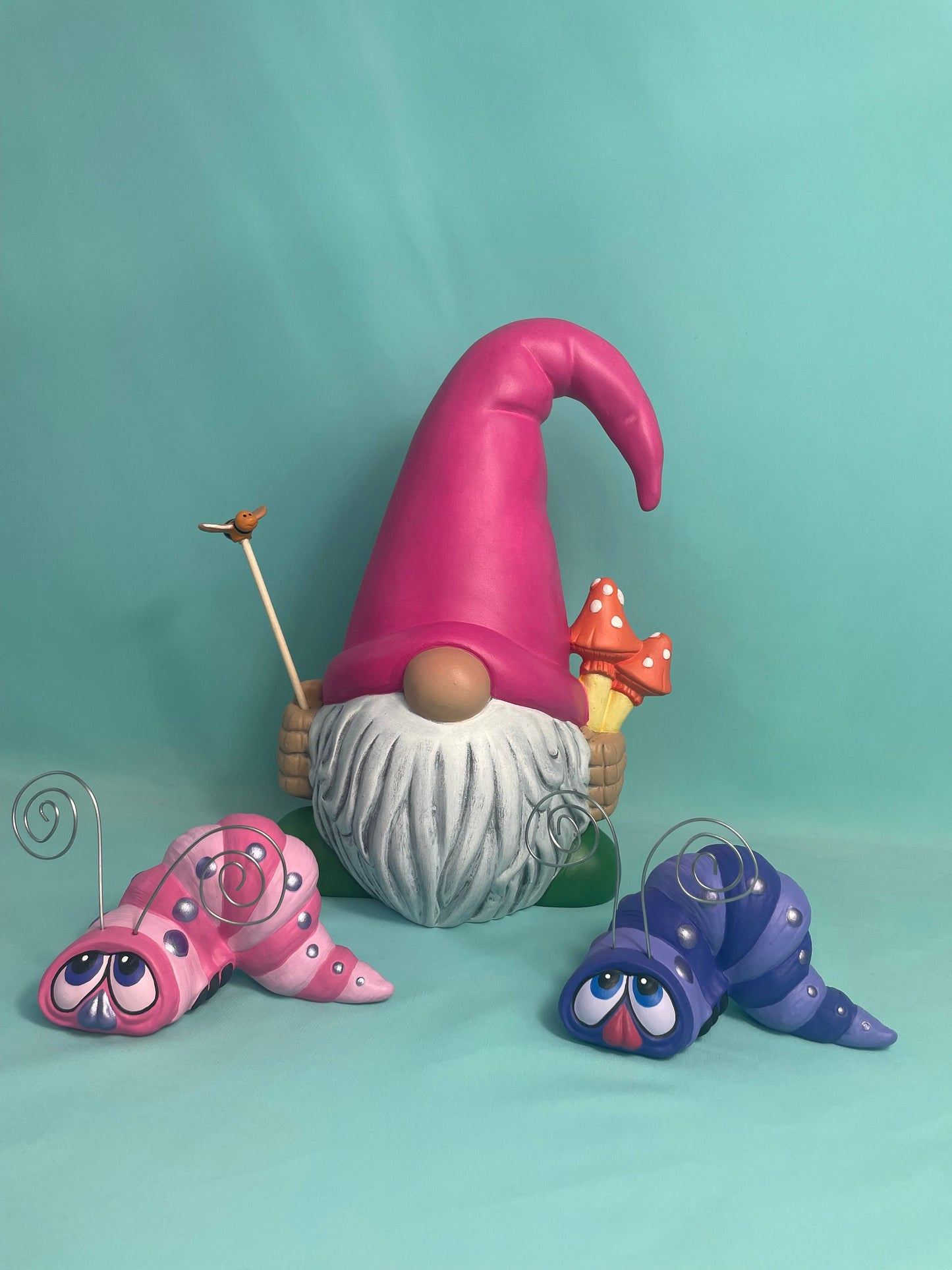 Whimsical Giant Ceramic Garden Worm Statue - Unique Patio Sculpture for Outdoor Landscape Decor