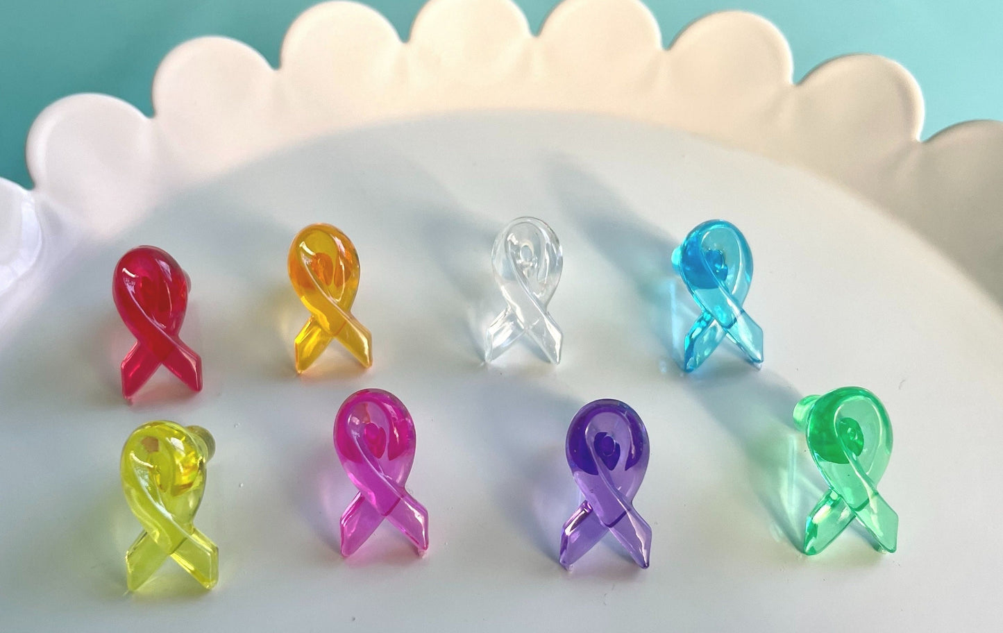 Vibrant Ribbon Bulbs: 50 Plastic Replacements for Ceramic Christmas Tree Decorations (1/16 Inch Peg)