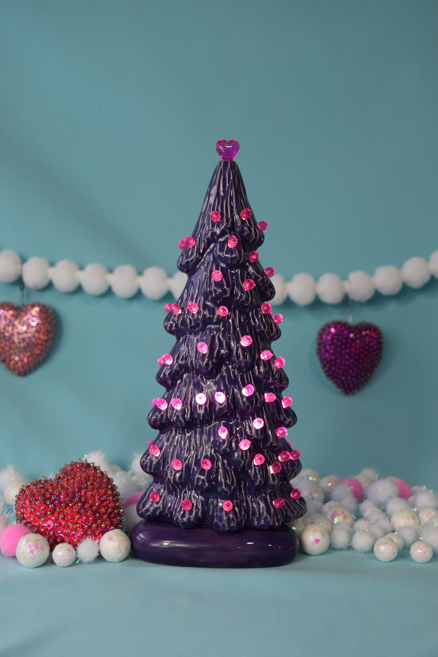 Ceramic Purple Tree| Heart Tree | Valentine Tree