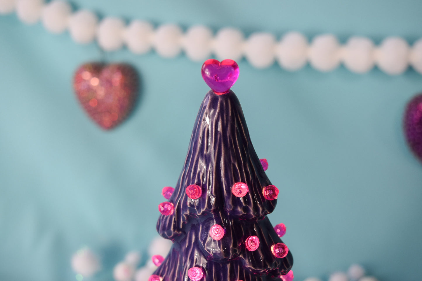 Ceramic Purple Tree| Heart Tree | Valentine Tree