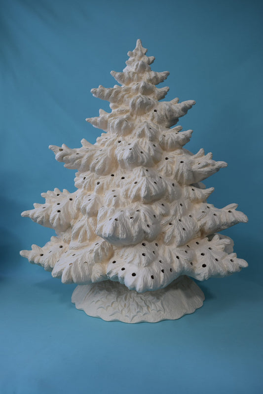 Unpainted 16.25 in Fraser Fir Ceramic Christmas Tree | Vintage-Style DIY Holiday Decor Project