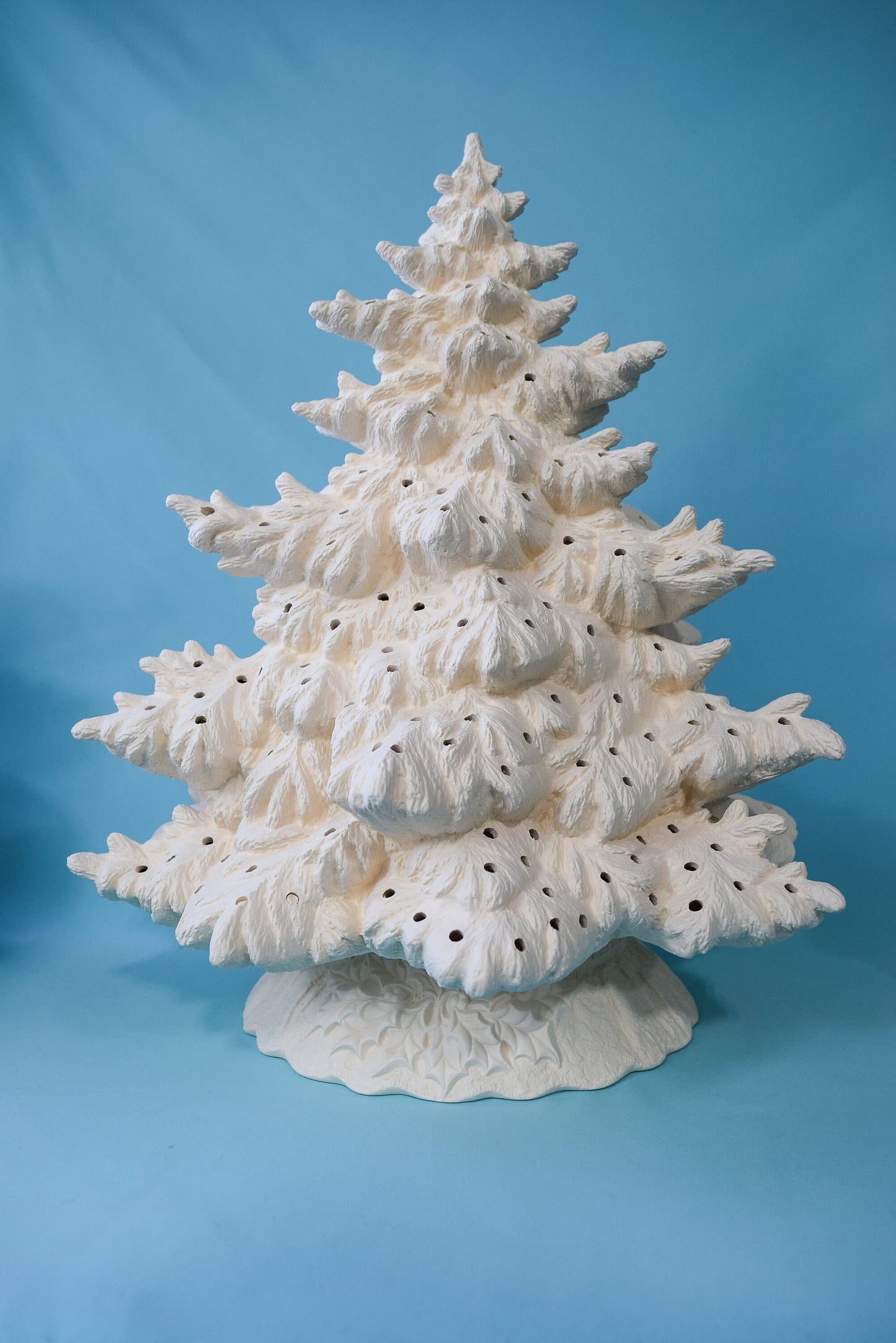 Unpainted 16.25 in Fraser Fir Ceramic Christmas Tree | Vintage-Style DIY Holiday Decor Project - Teresa's Ceramics