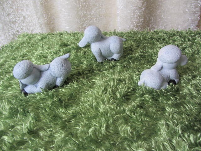 Ceramic Lambs - Set of 3  Spring lambs - baby sheep- cute little lamb-Easter lamb-sheep nic nac-Easter gift