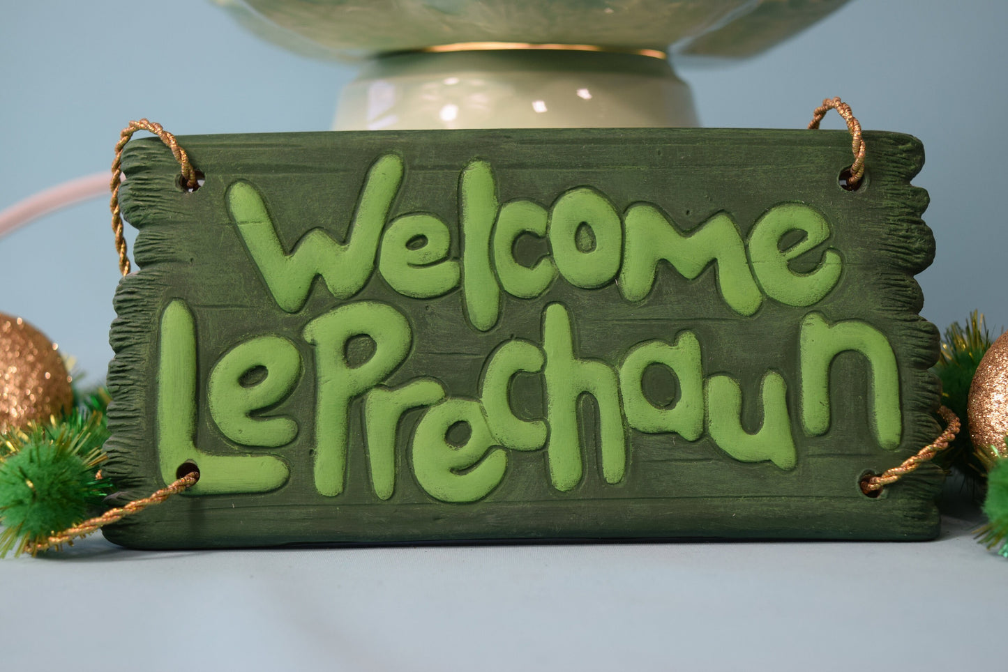 Lucky Reversible Leprechaun Sign for St. Patrick's Day | 6in Ceramic Sign | Happy St. Patrick's Day! | Classroom Decor | Gift For Teacher