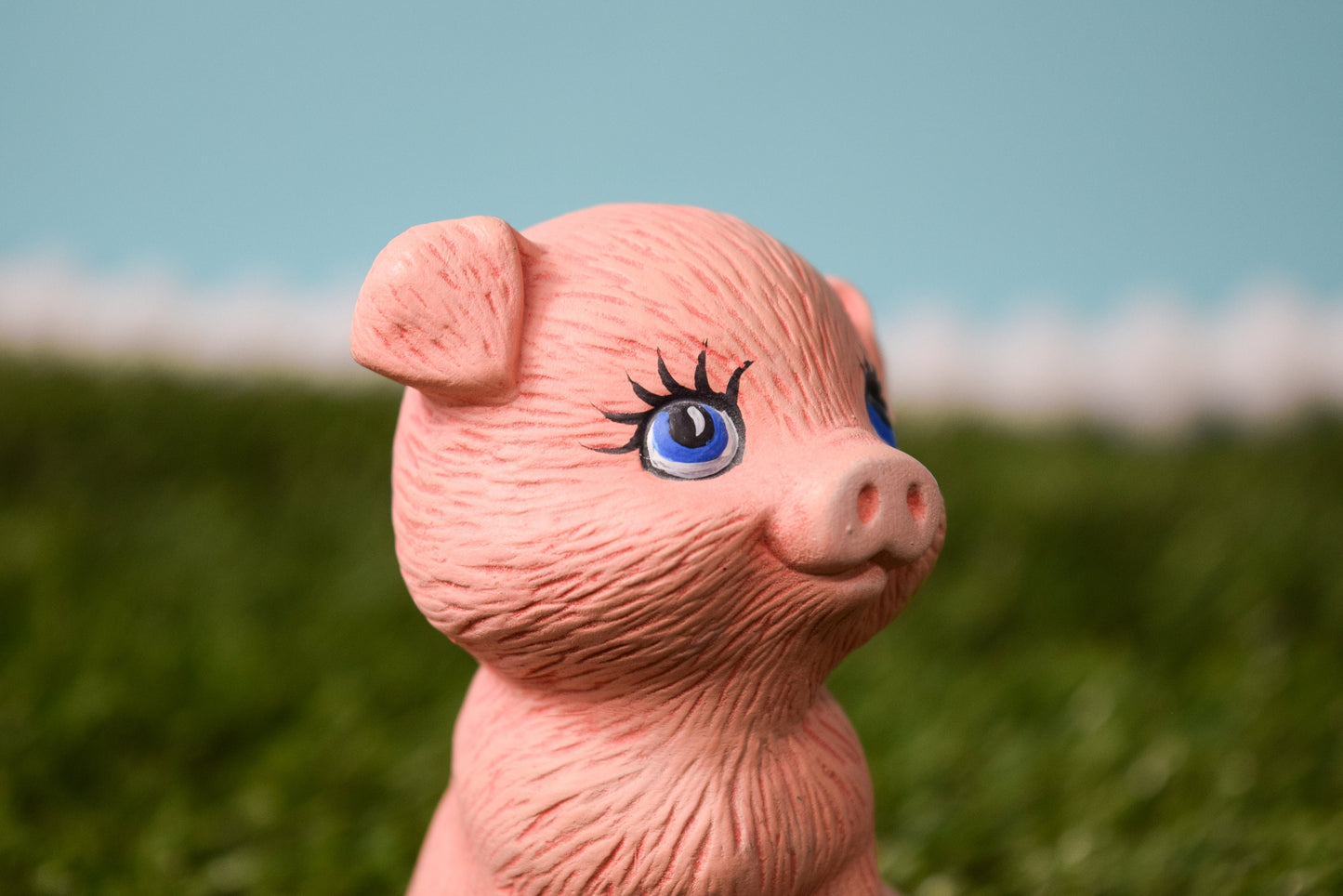 Adorable Ceramic Piglet Figurine - Farmhouse Decor, Baby Shower Gift, Cottage Core Accent