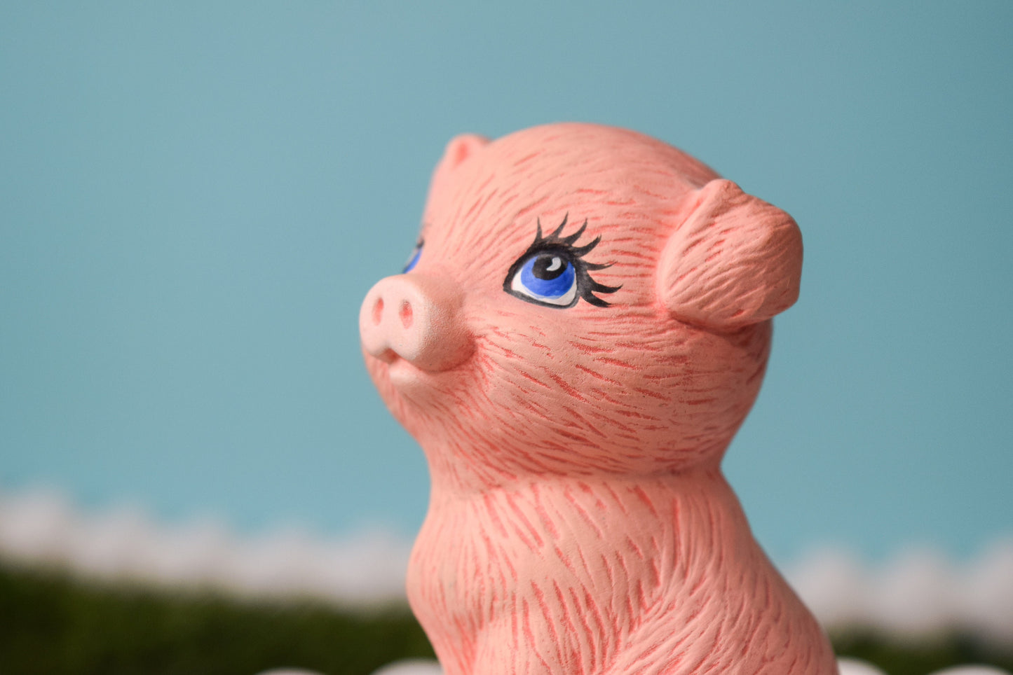 Adorable Ceramic Piglet Figurine - Farmhouse Decor, Baby Shower Gift, Cottage Core Accent