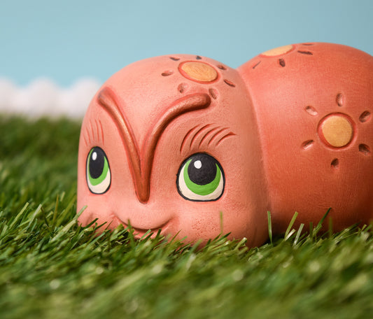 Retro Sunny the Wormy Garden Art: Whimsical Outdoor Decor for Fairy Gardens & Boho Yards