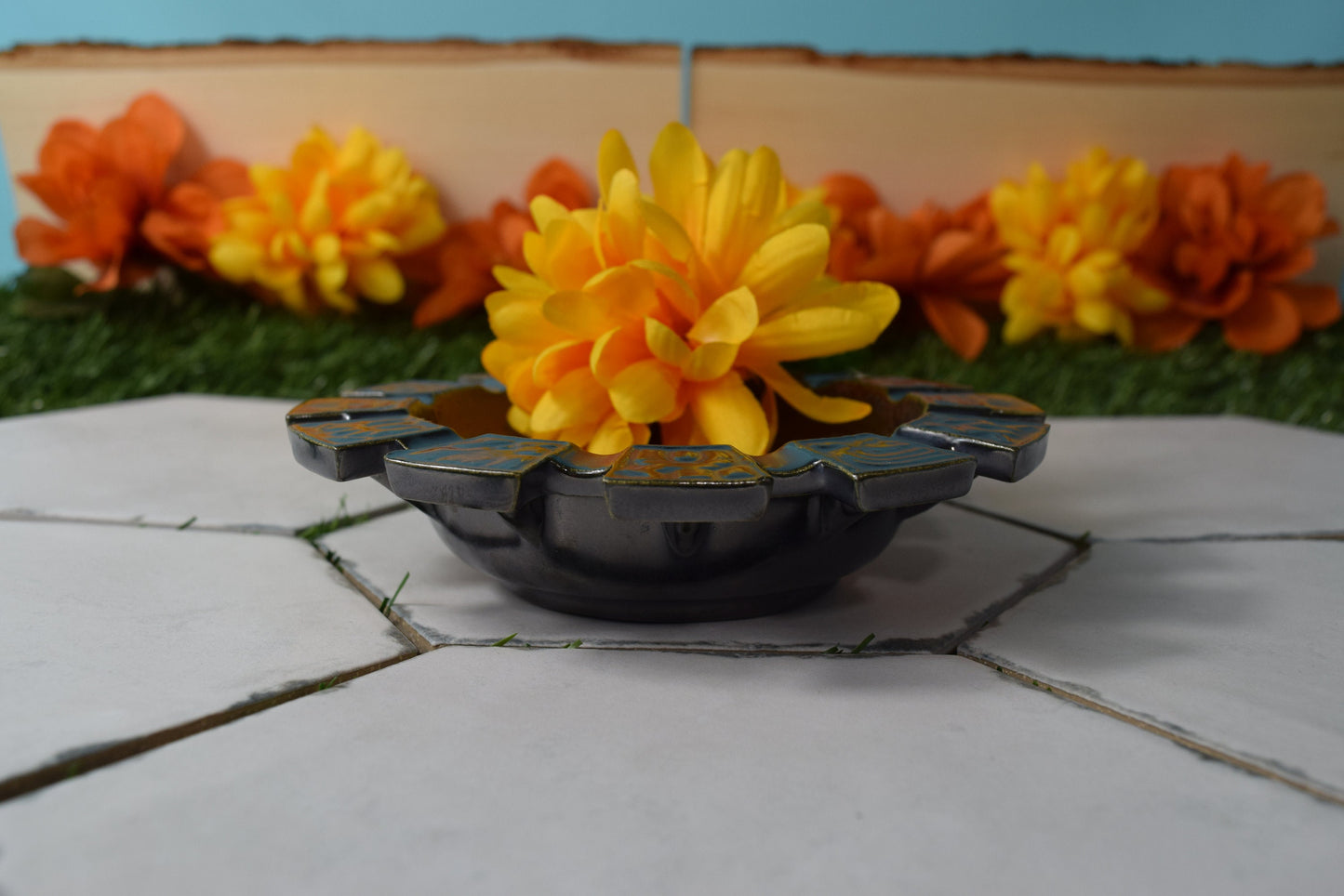 Celestial Ceramic Ash Tray: Rustic Boho Astrology Trinket Dish & Ring Holder for Housewarming Gifts