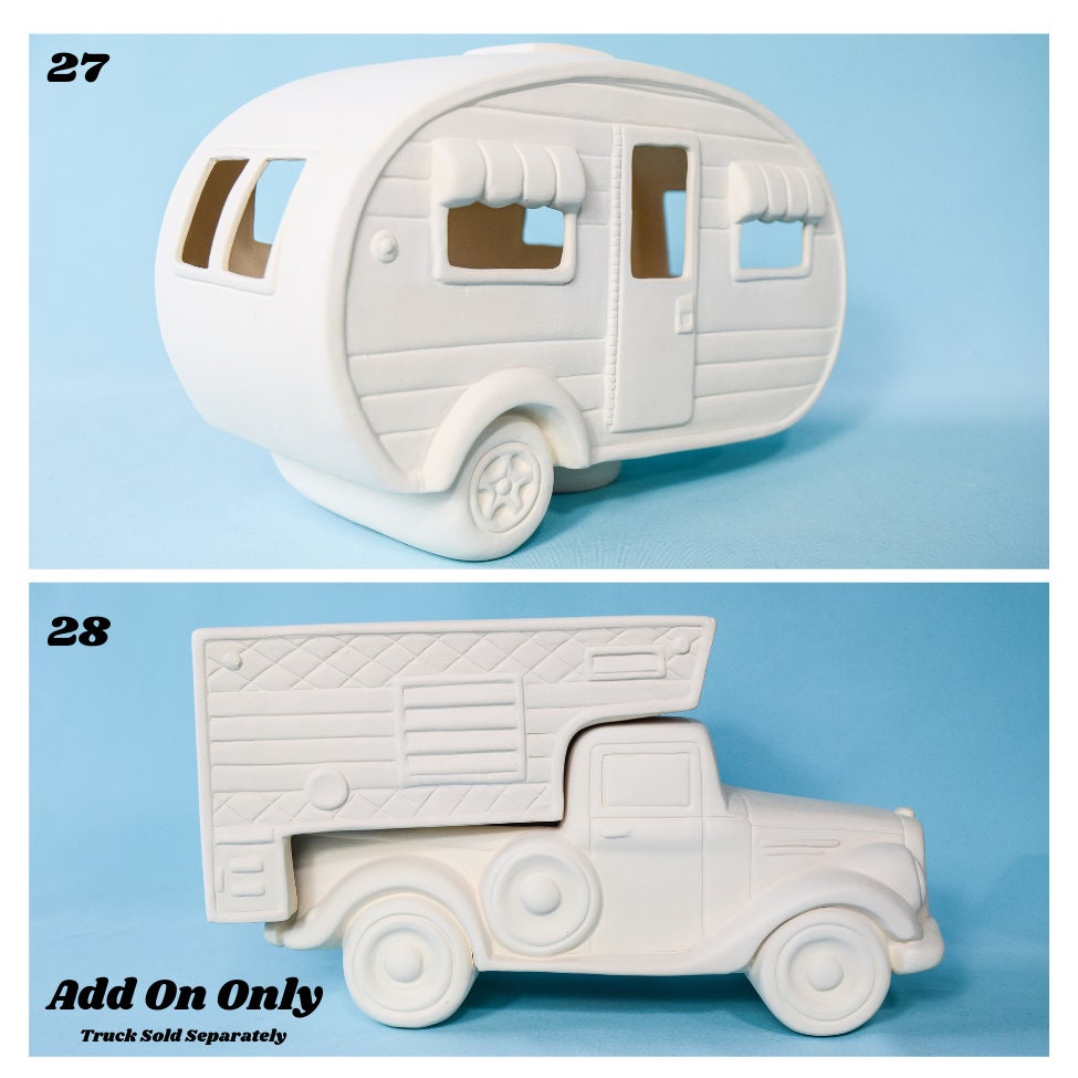 Bisque Truck Inserts | Bisque Train Inserts | Clay Magic Truck | Clay Magic Train | DIY Ceramic Painting | 28 Options - Teresa's Ceramics
