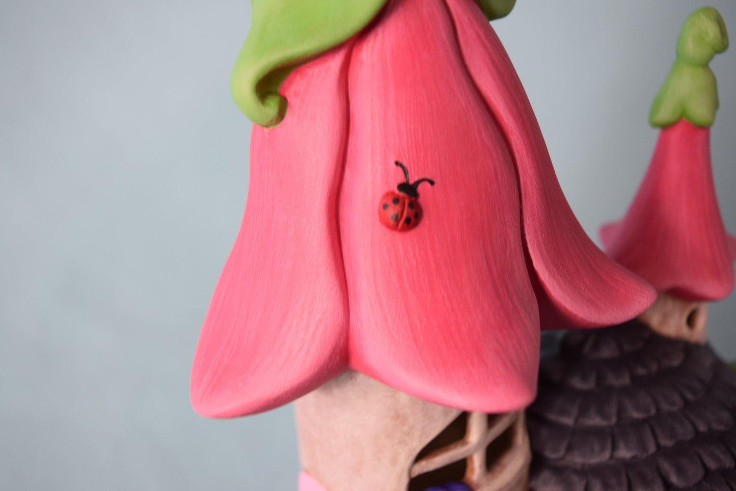 Bell Flower Fairy Manor | Fairy Garden Decor | Fantasy Fairy Castle | Cobblestone Fairy House | Fairy Tower | Luxury Fairy Estate - Teresa's Ceramics