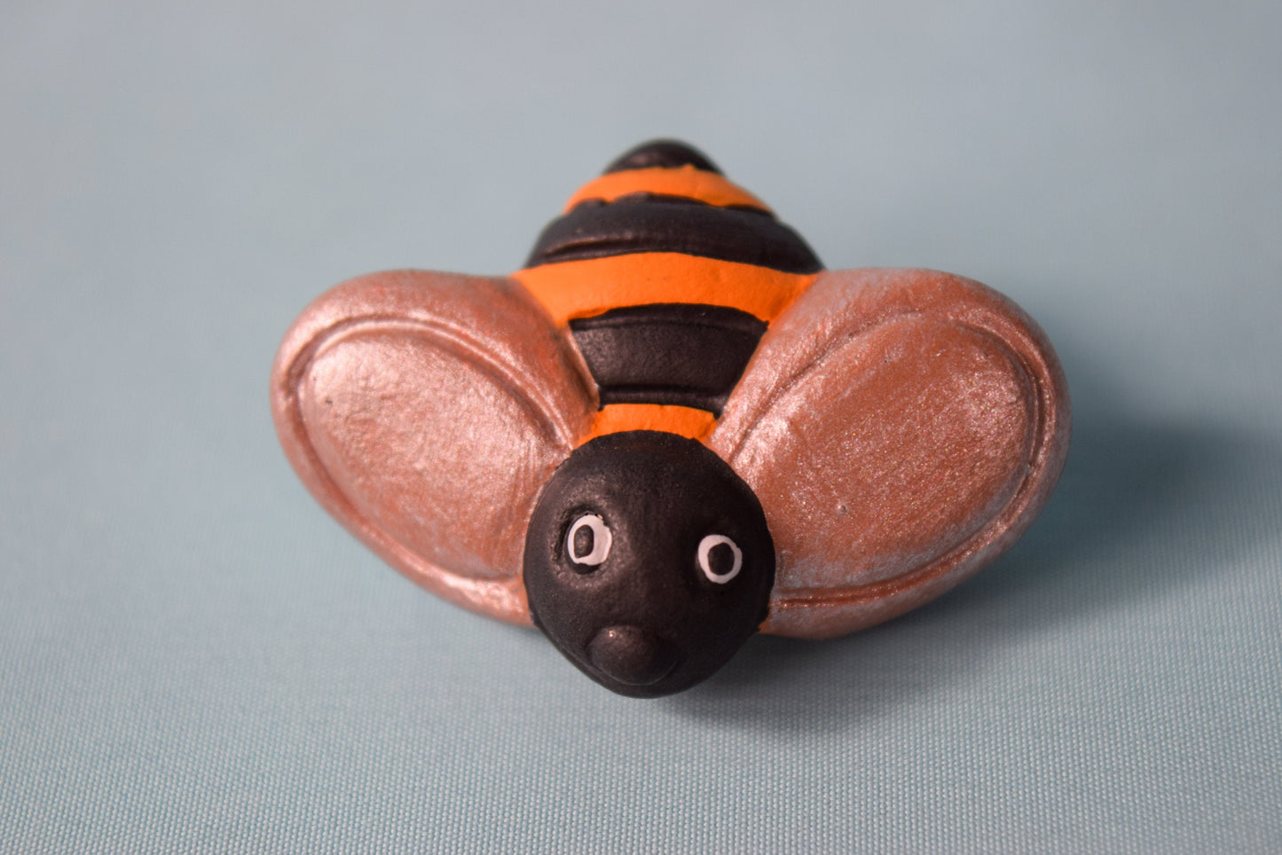 Miniature Ceramic Honey Bee Trio: Garden Art, Nursery Decor, Baby Shower Gift, Yard Ornaments