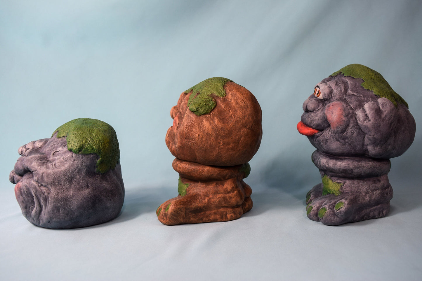 Rock Faces - Speak No Evil - See No Evil - Hear No Evil - Funny Face Garden Stone Decor