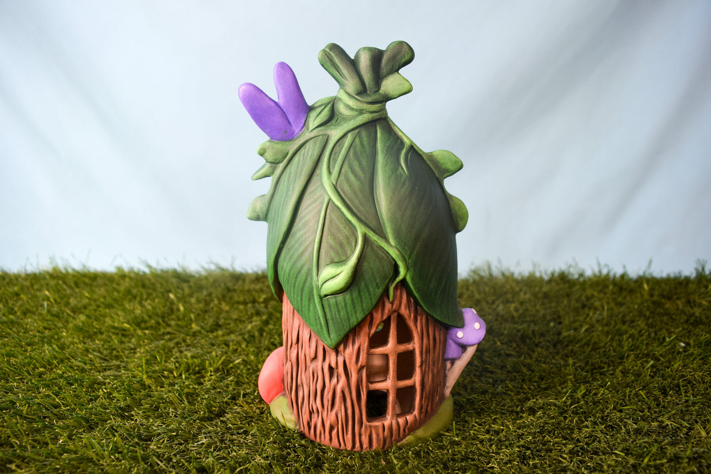 Handmade Ceramic Fairy House | Dragonfly Chalet | Faerie home | Fairy Garden | Tea Light Holder | Handmade Miniature Fairy Home