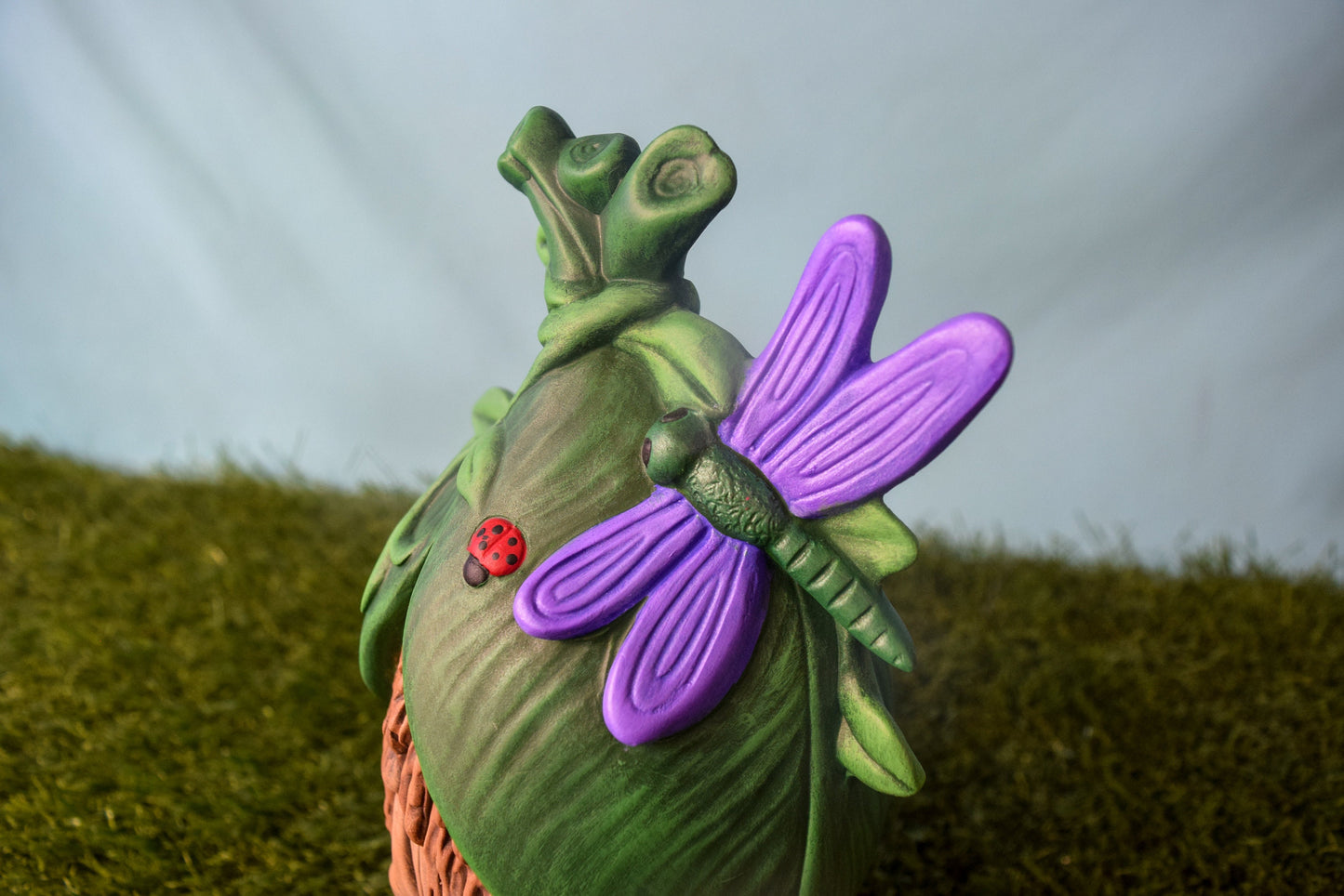 Handmade Ceramic Fairy House | Dragonfly Chalet | Faerie home | Fairy Garden | Tea Light Holder | Handmade Miniature Fairy Home