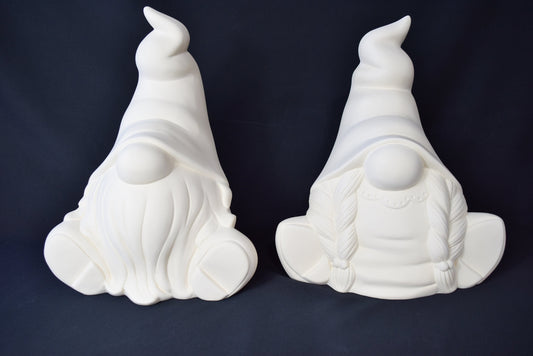 RESERVED for Shari Grey - 7 Haagar bisque gnomes