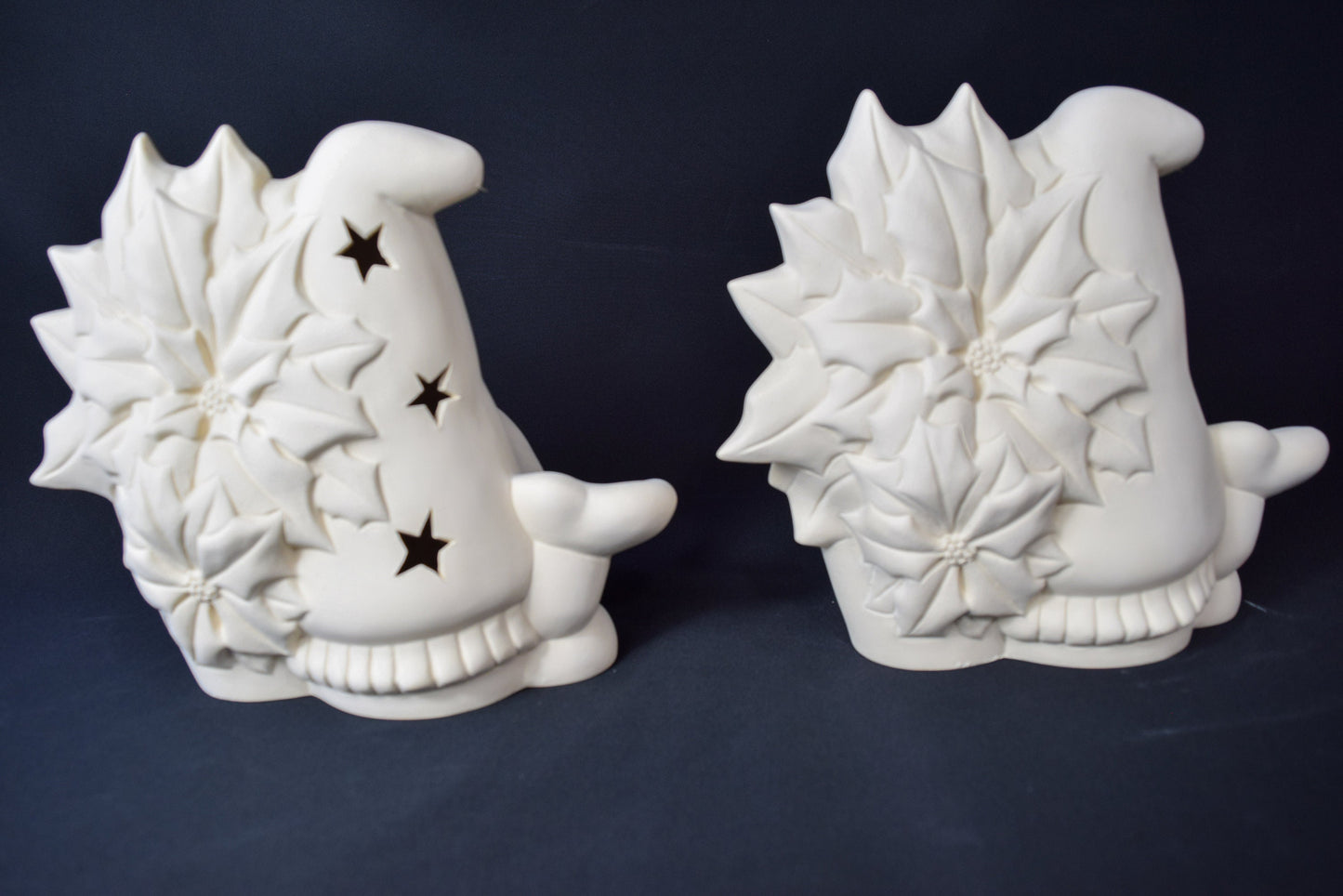 DIY Poinsettia Gnome Tea Light Holder - Paint Your Own Bisque Ceramic Christmas Decoration Kit