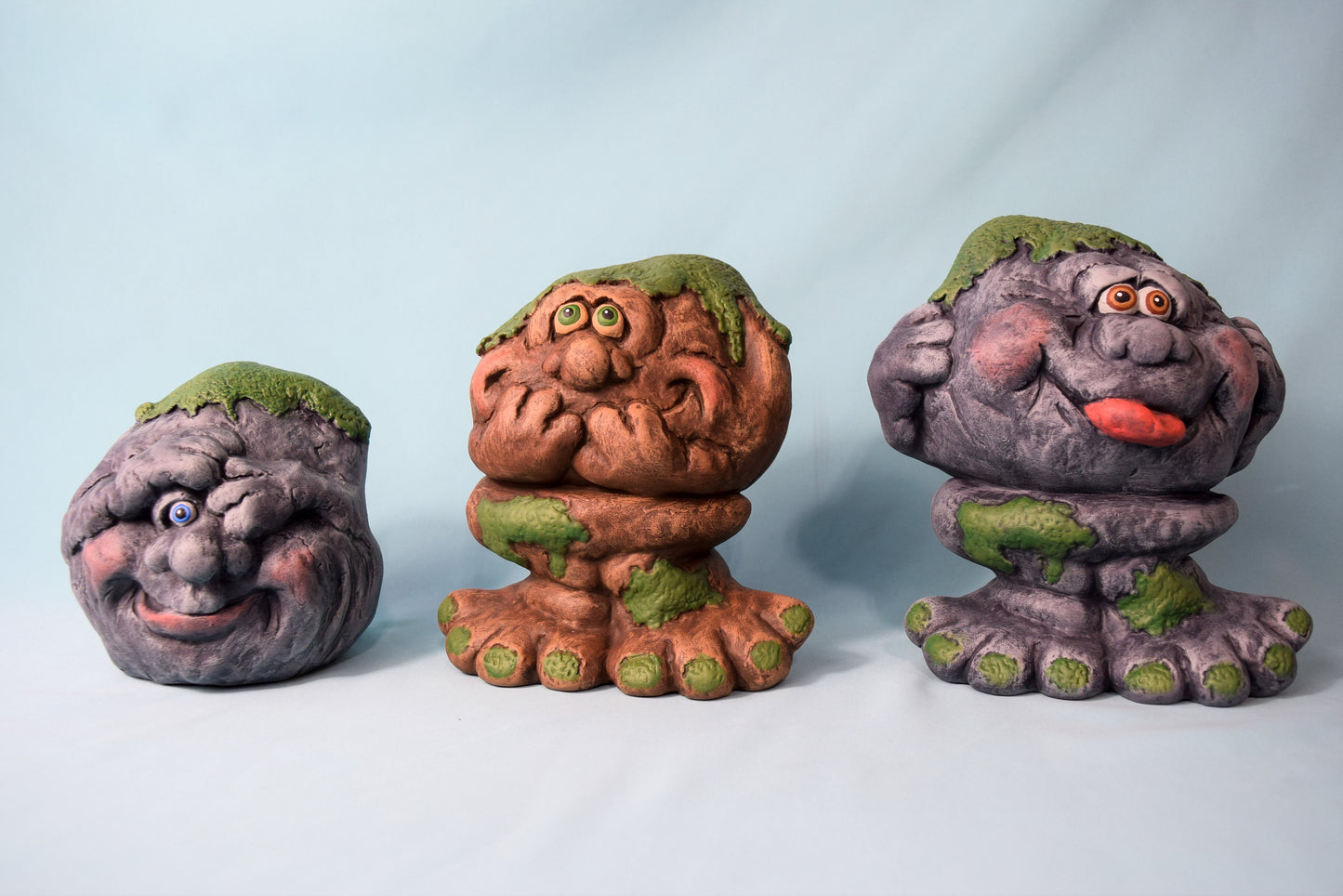 Rock Faces - Speak No Evil - See No Evil - Hear No Evil - Funny Face Garden Stone Decor