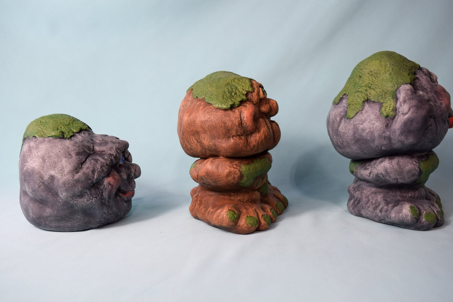 Rock Faces - Speak No Evil - See No Evil - Hear No Evil - Funny Face Garden Stone Decor