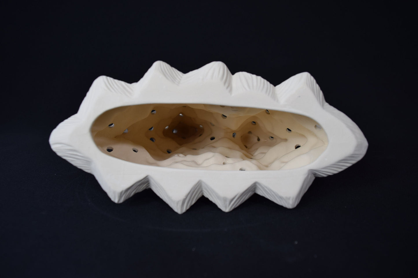 DIY Lighted Ceramic Christmas Tree Bisque - Unpainted Snowy Vintage Mold for Paint Party