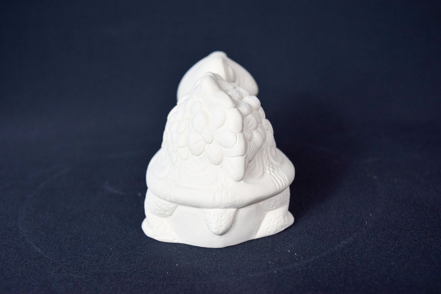 Unpainted Ceramic Flower Turtle Figurine - DIY Paint Kit for Kids' Art Party & Garden Decor