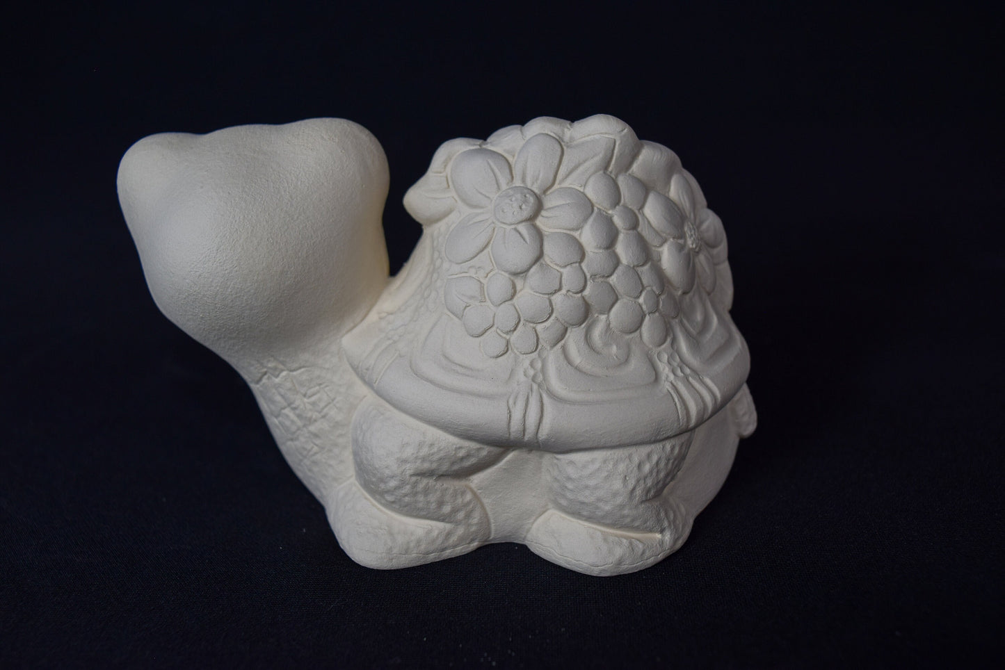 Unpainted Ceramic Flower Turtle Figurine - DIY Paint Kit for Kids' Art Party & Garden Decor