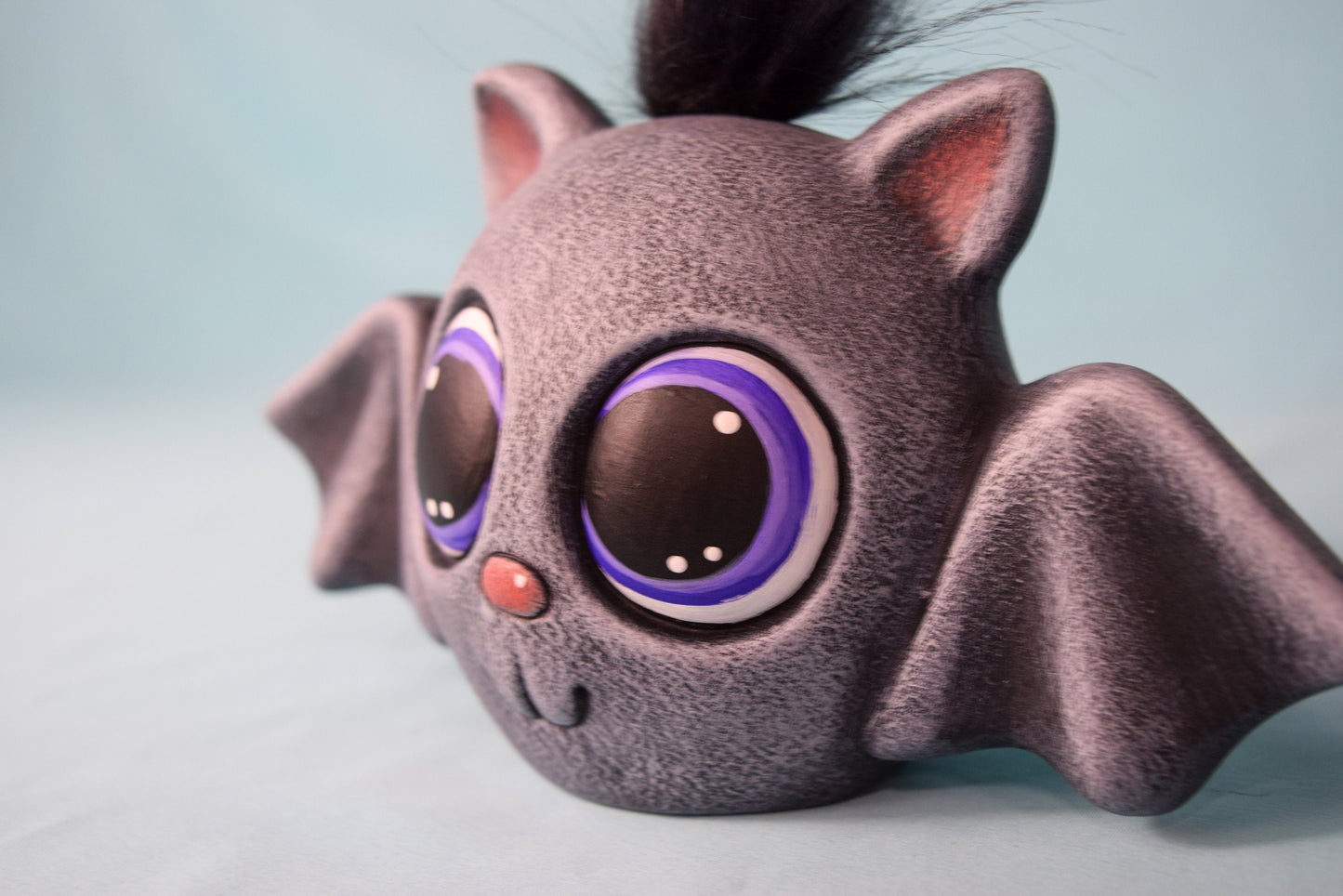 Cute And Fuzzy Halloween Bat | Clay Magic | Medium Sized |Fall and Halloween Decor | Cute and Spooky Bat | Halloween Town Decorations - Teresa's Ceramics