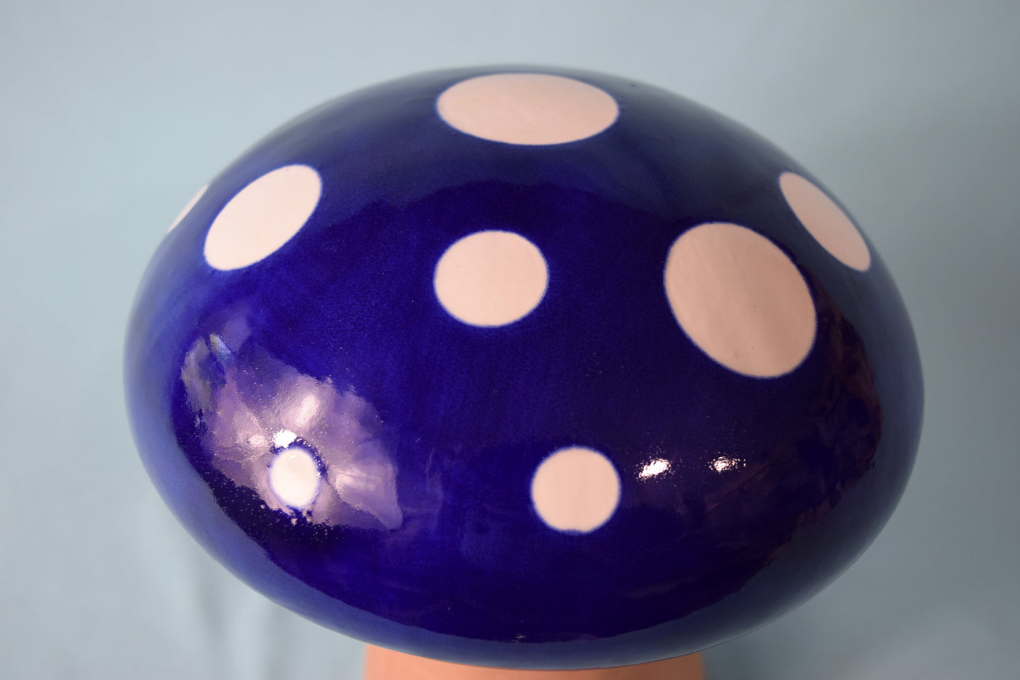 Jumbo Mushroom Art | Mushroom Garden Statues | Polka Dot Caps | Father's Day Gift Idea | Yard Art | Glazed Shroom Statue - Teresa's Ceramics