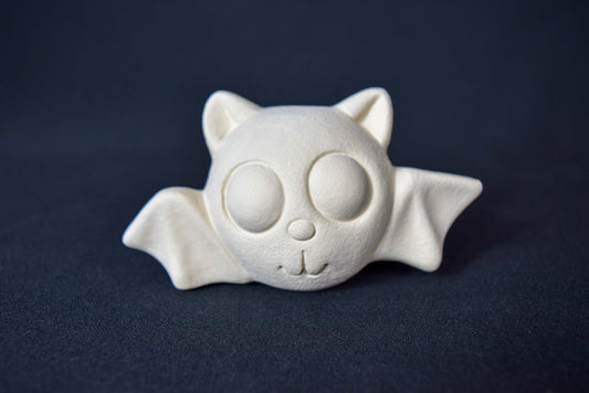 Set Of 3 Cute Little Unpainted Halloween Bat | Clay Magic | Darling Ceramic Bat | Paint Party | DIY Ceramics | Halloween Town Decor | Bisque - Teresa's Ceramics