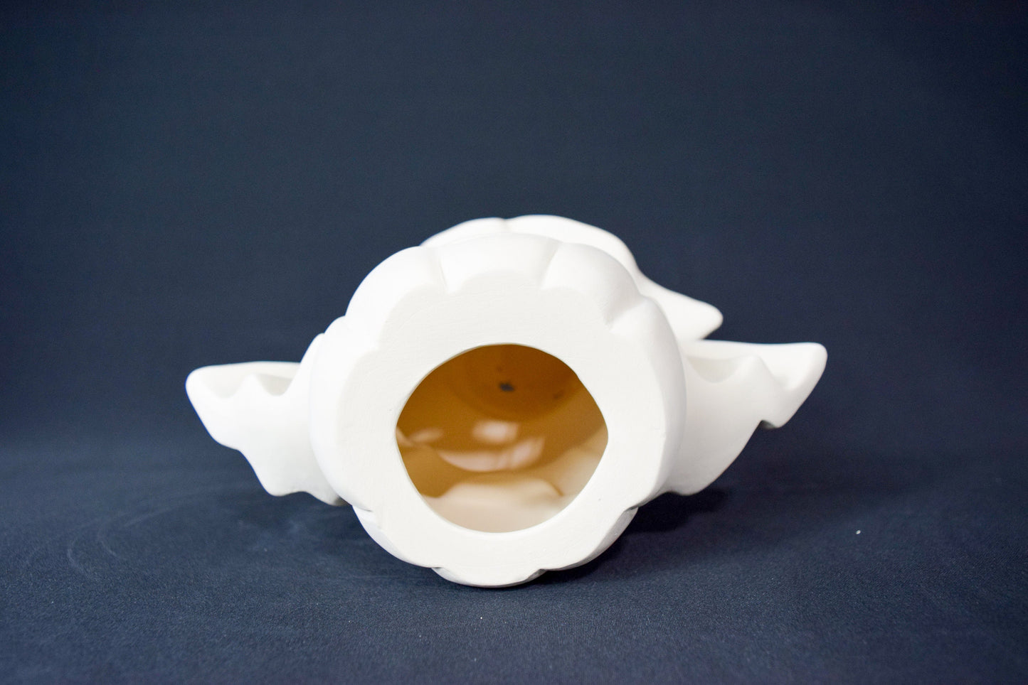 Unpainted Ceramic Witch Hat Bat on Light-Up Jack-o-Lantern: DIY Halloween Craft & Tree Topper