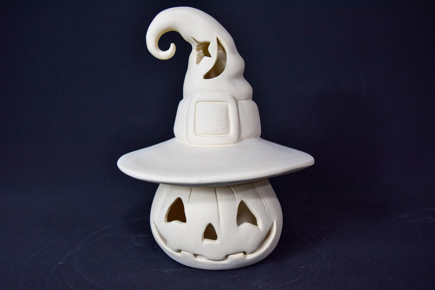 Witch Hat Pumpkin | Unpainted Ceramic Bisque | Halloween Paint Party | Halloween Tree Topper | DIY Kid's Art Project | Pumpkin Hat Lantern