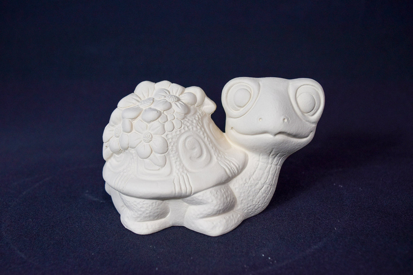 Unpainted Ceramic Flower Turtle Figurine - DIY Paint Kit for Kids' Art Party & Garden Decor