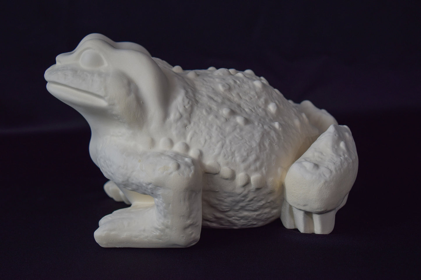 Large Unpainted Ceramic Toad Bisque - DIY Art Project, Garden Decor, Vintage Mold, Paint Party Kit