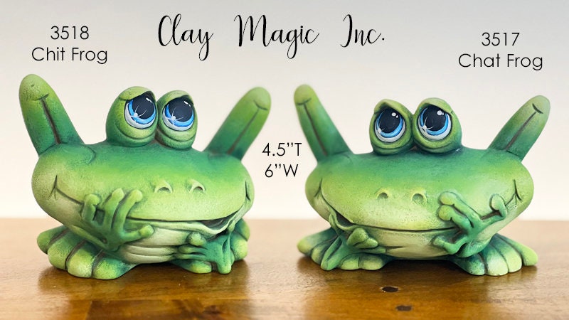 Unpainted Medium Chit Chat Frog | Clay Magic | Do It Yourself Paint Project | Ceramic Frog | Paint Party | Excellent Quality Bisque - Teresa's Ceramics