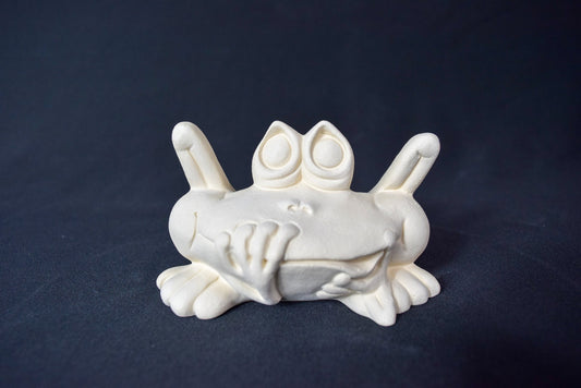 DIY Unpainted Ceramic Frog Figurine - Paint Party Kit for Kids, Garden Decor, Yard Art Sculpture
