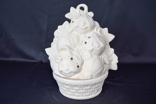 DIY Light-Up Pumpkin Stack Ceramic Lamp - Paint Your Own Fall Decor for Halloween & Autumn Mantle