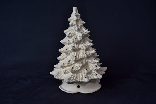 11 Inch Bisque Vintage Doc Holiday Christmas Tree | Retro Christmas Decor | Do It Yourself | Christmas Paint Party | Paint Project - Teresa's Ceramics