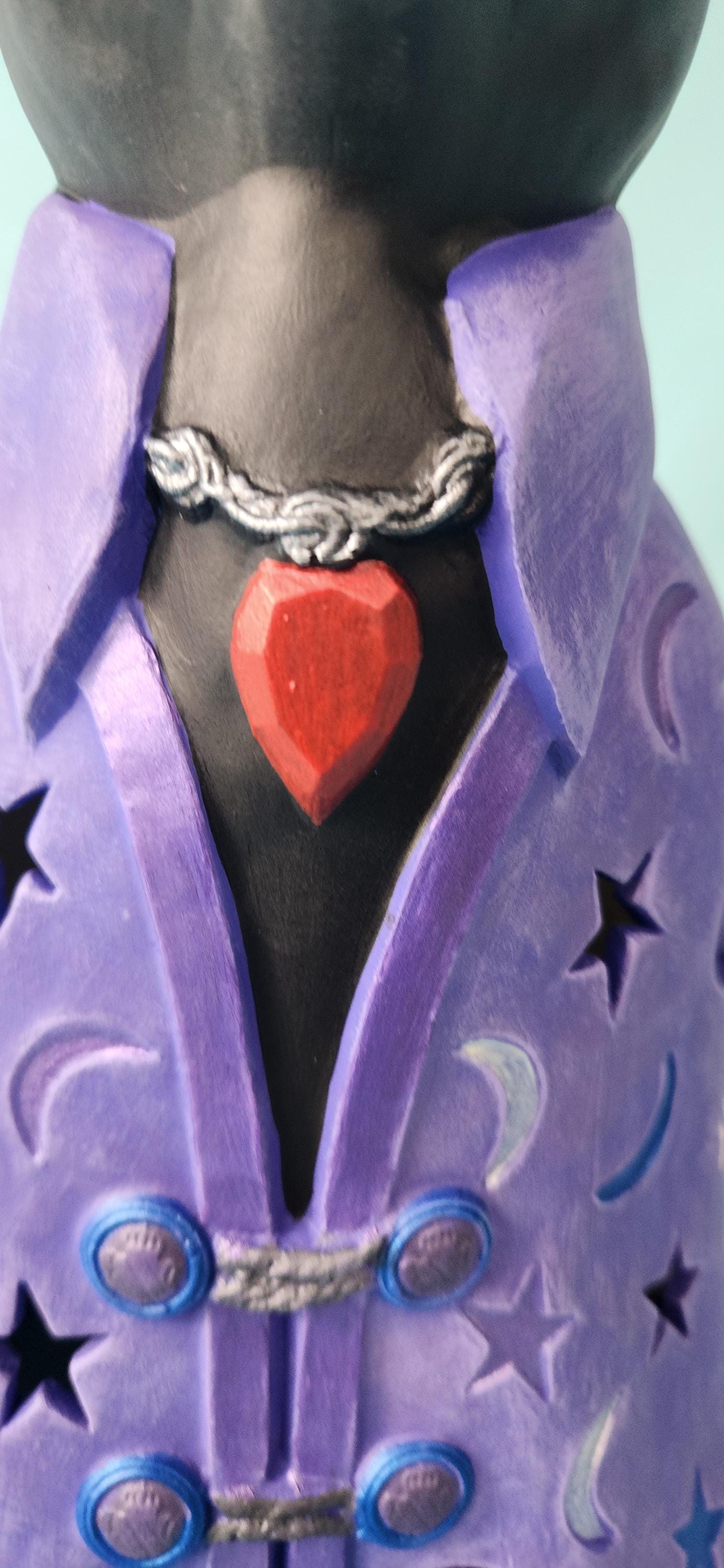 Ceramic Kitten Wizard Light-Up Sculpture: Whiskers the Great Magician - Enchanting Desk Lamp & Decor