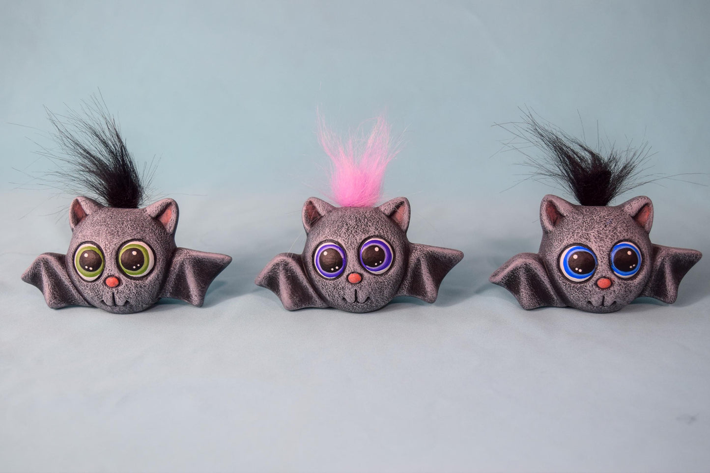 Set Of 3 Cute Little Unpainted Halloween Bat | Clay Magic | Darling Ceramic Bat | Paint Party | DIY Ceramics | Halloween Town Decor | Bisque - Teresa's Ceramics