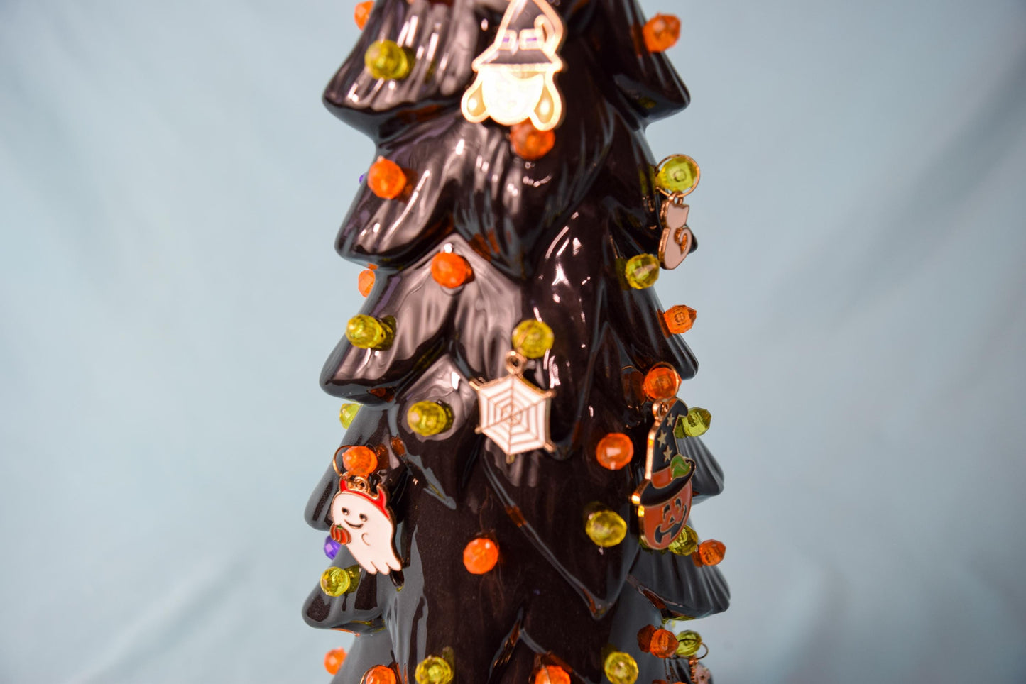 Illuminated Wispy Ghost Ceramic Tree | Spooky Halloween Decor | Retro Heirloom Fall Home Accent