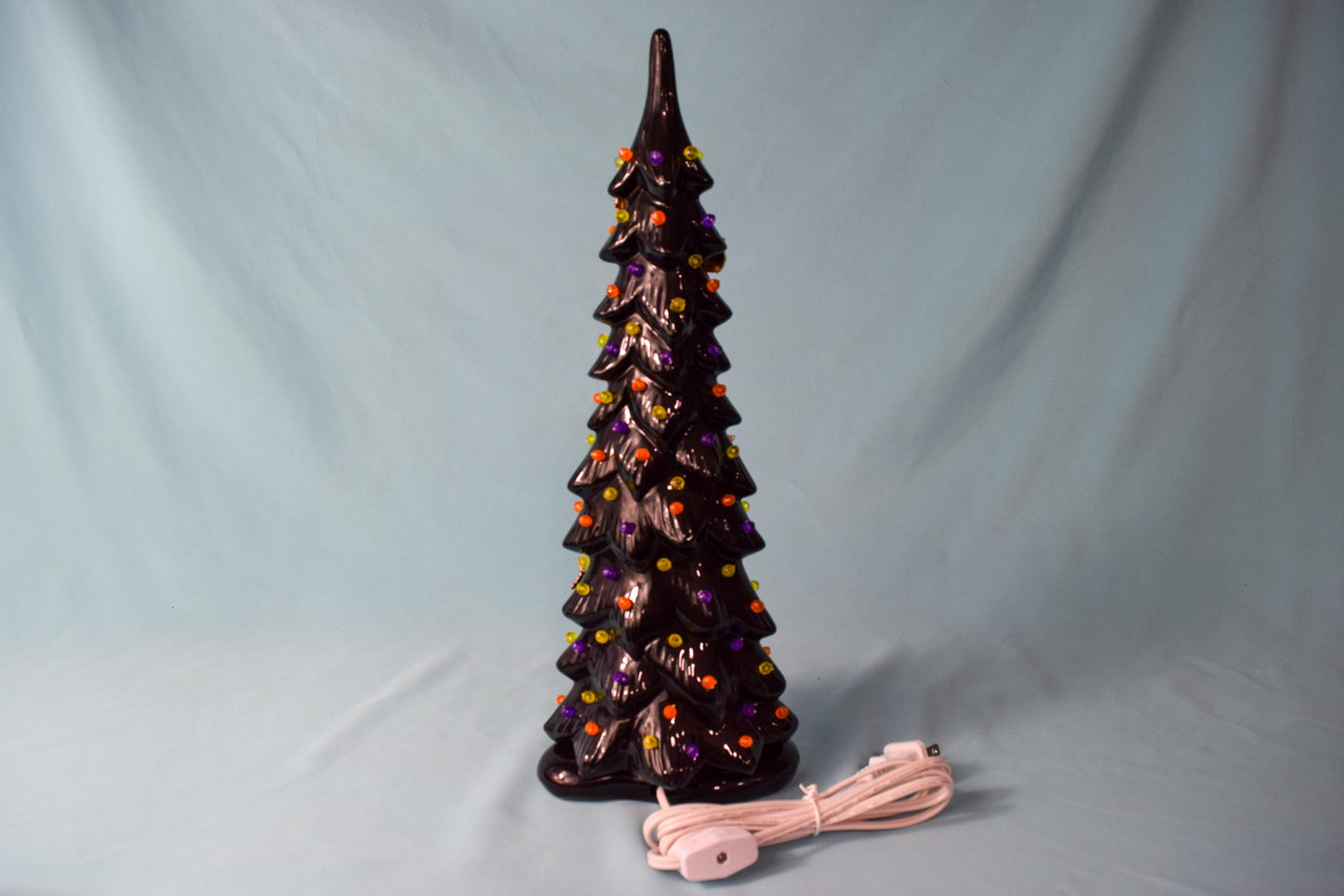 Illuminated Wispy Ghost Ceramic Tree | Spooky Halloween Decor | Retro Heirloom Fall Home Accent