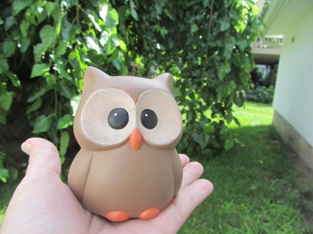 Adorable Ceramic Owl Figurine - Woodland Animal Decor, Baby Shower Gift, Cake Topper, Garden Accessory