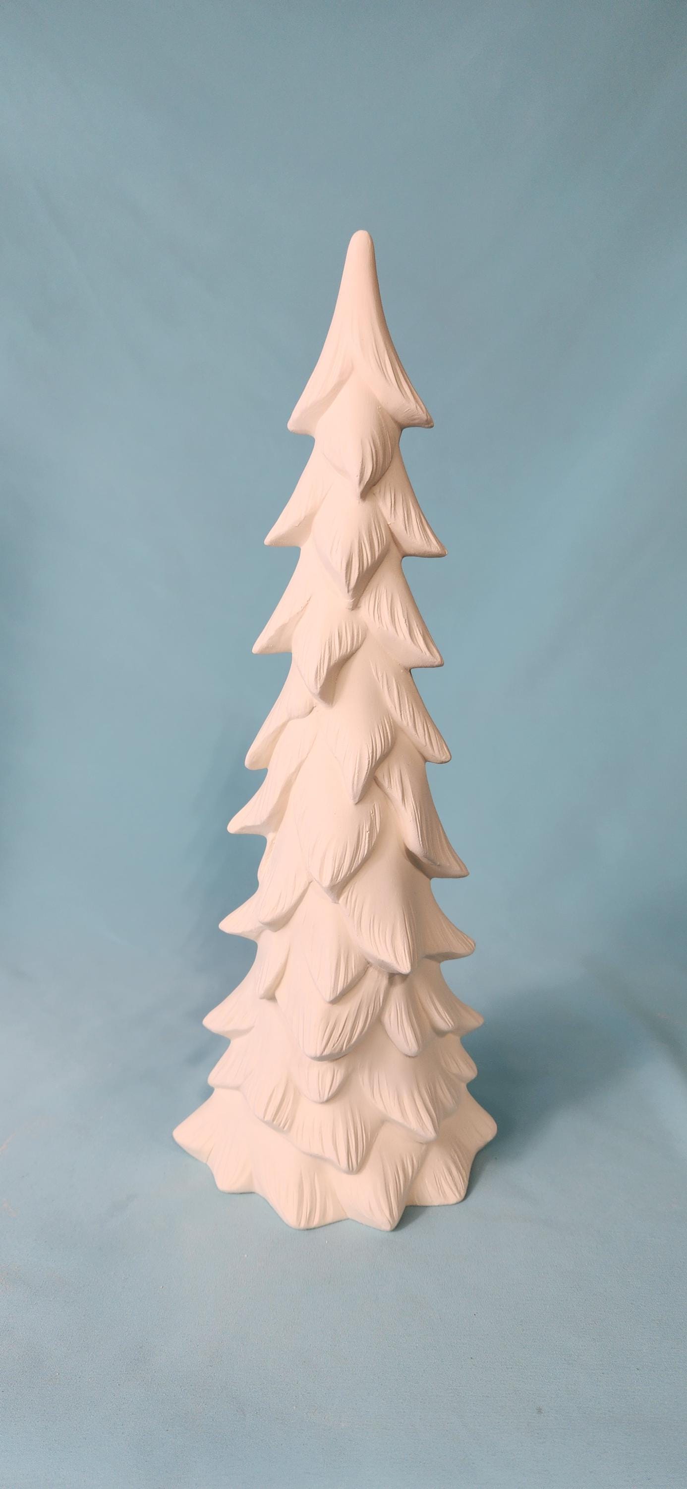 Ready To Paint | Select Your Size | Wispy Bisque Trees | Heirloom Ceramic Tree | Winter Holiday Decor | Night Light - Teresa's Ceramics