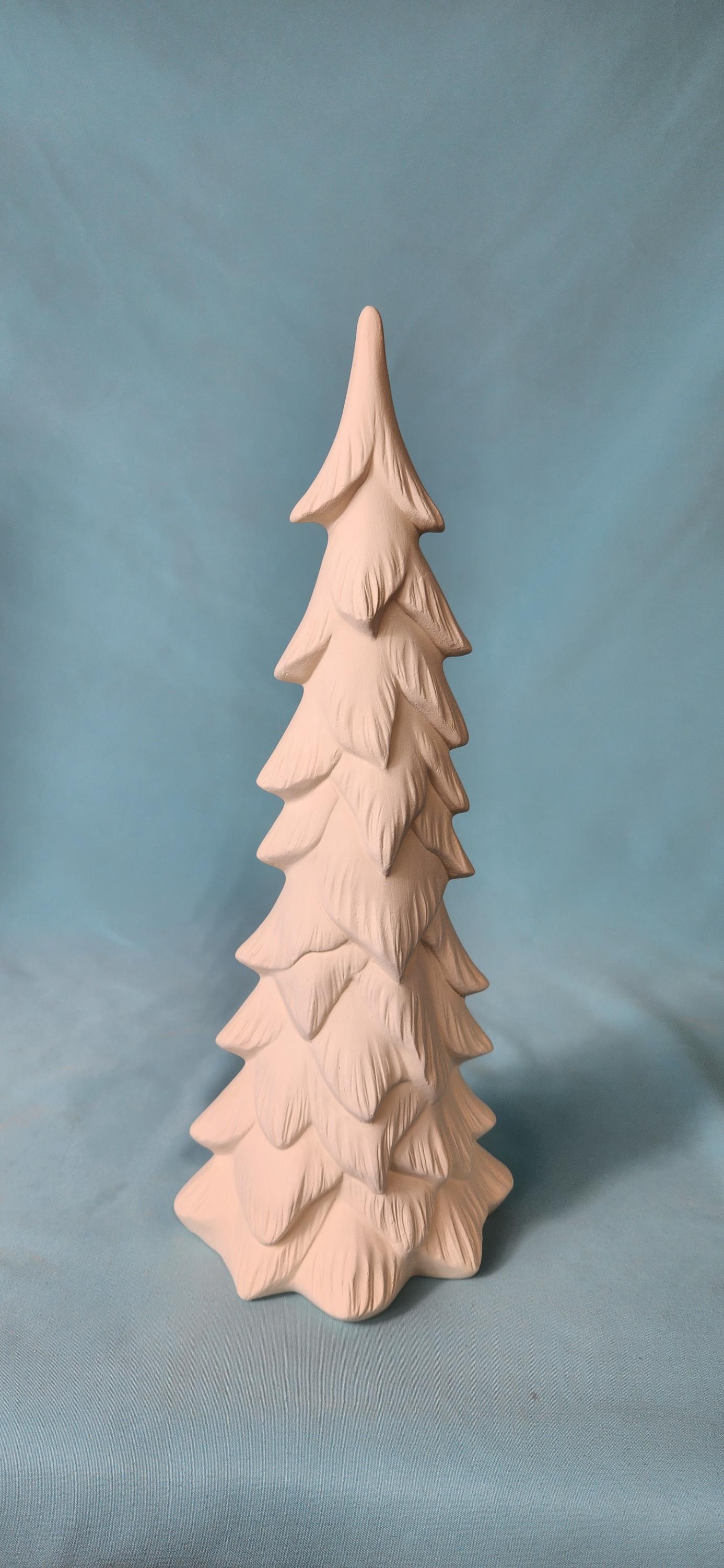 Ready To Paint | Select Your Size | Wispy Bisque Trees | Heirloom Ceramic Tree | Winter Holiday Decor | Night Light - Teresa's Ceramics