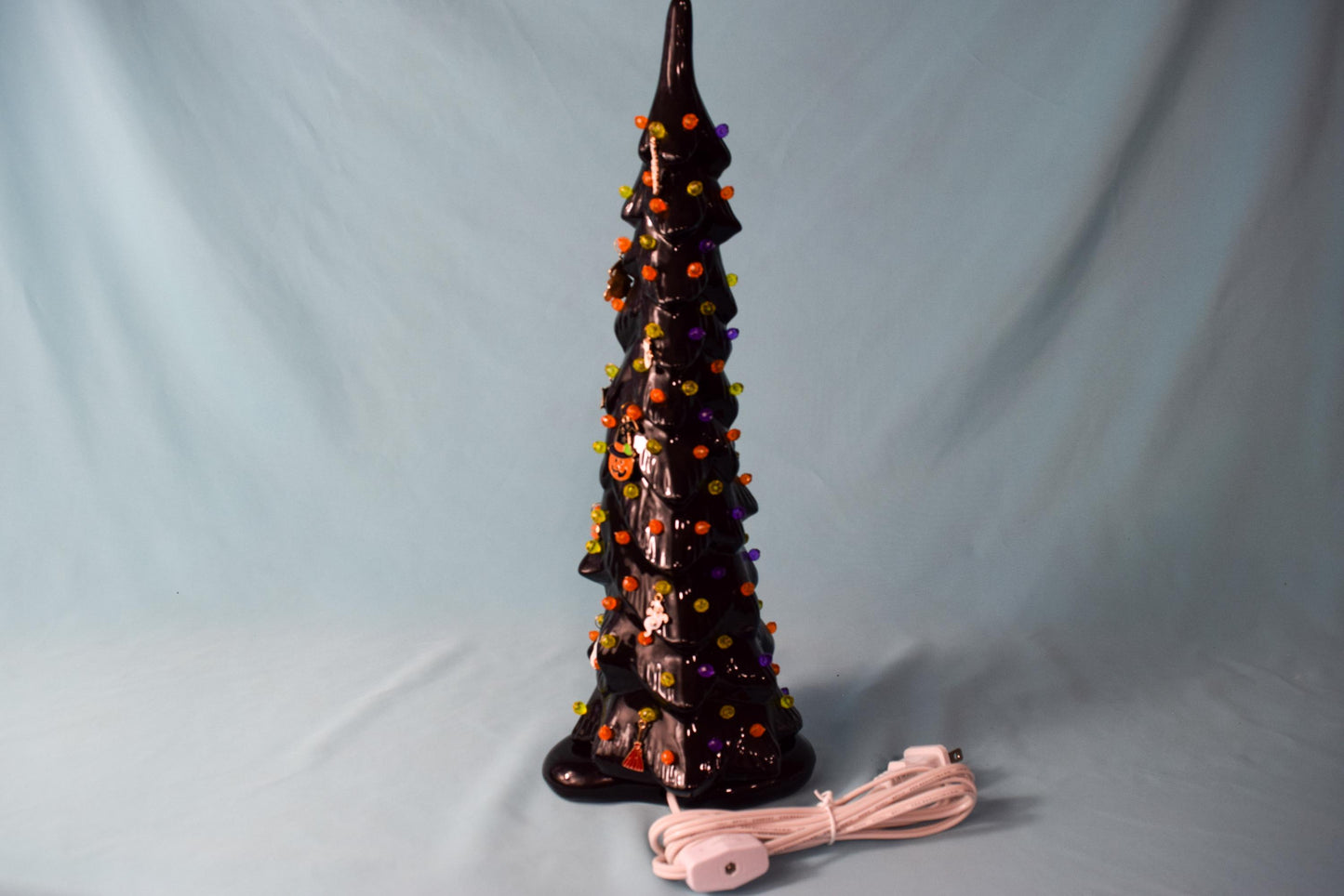 Illuminated Wispy Ghost Ceramic Tree | Spooky Halloween Decor | Retro Heirloom Fall Home Accent