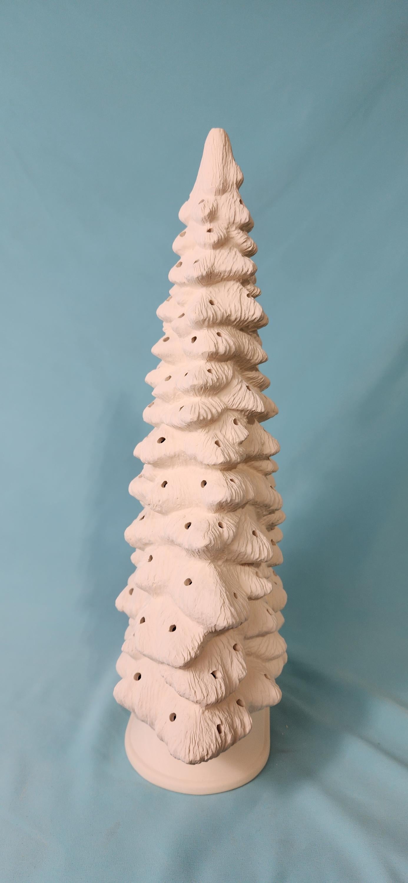 DIY Ceramic Christmas Tree Kit: 15-inch Unpainted Bisque Tabletop Decoration for Holiday Crafting