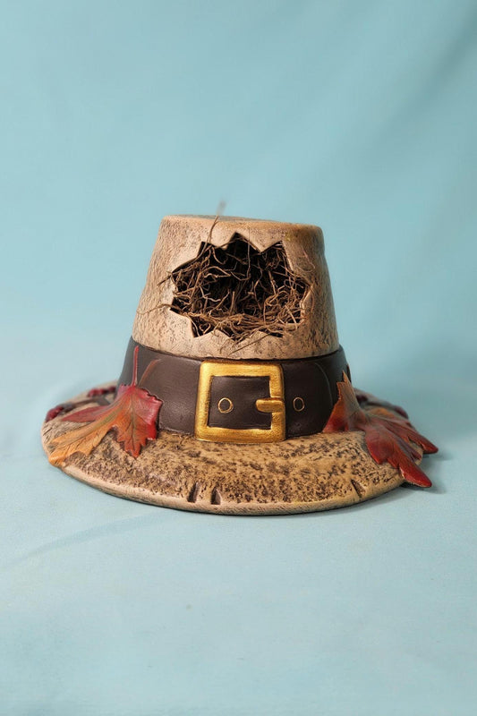 Thanksgiving Centerpiece - Pilgrims hat - Thanksgiving decoration - Fall Decor - Autumn display - Pilgrim decor