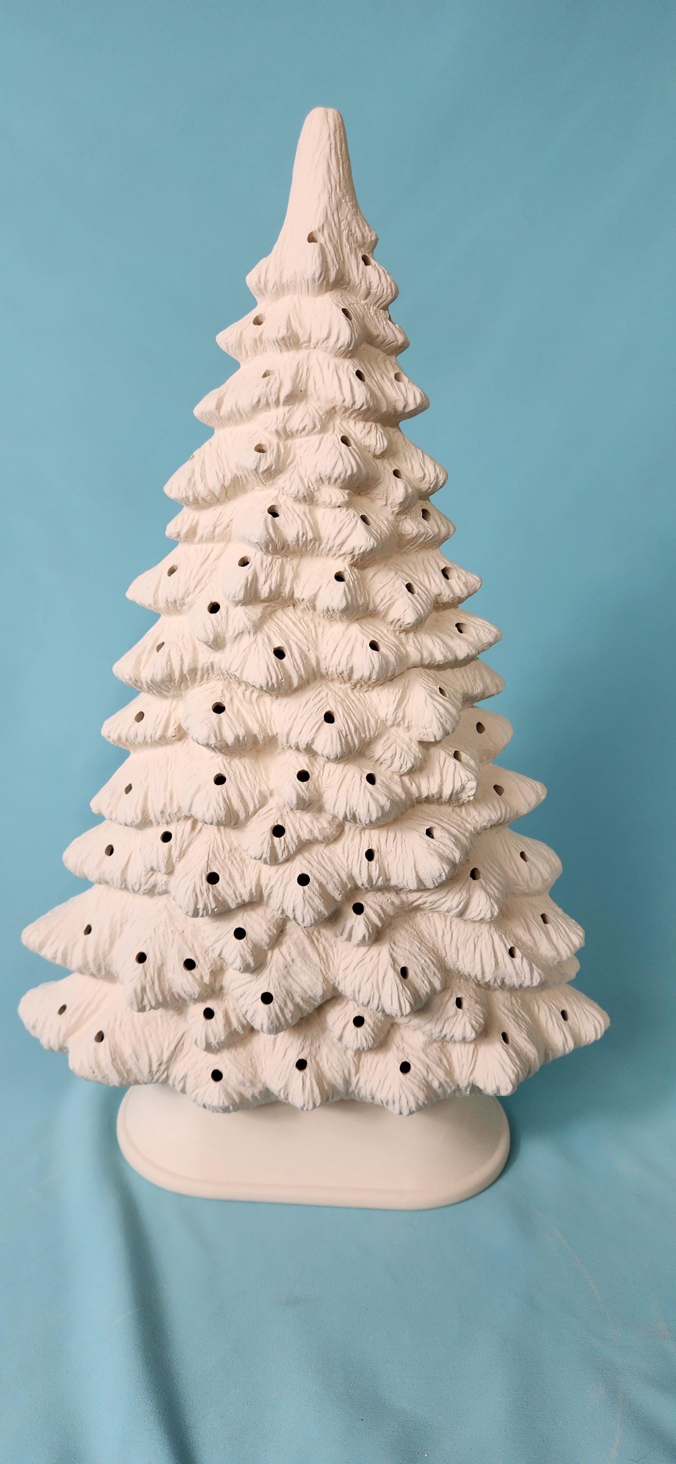 DIY Ceramic Christmas Tree Kit: 15-inch Unpainted Bisque Tabletop Decoration for Holiday Crafting